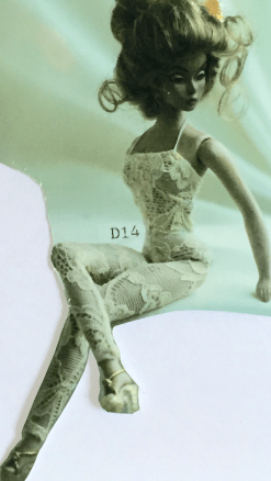 #54D14P1 BLACK LACE, DOVE, LACE COLLECTION, DOLL 14 (D14)